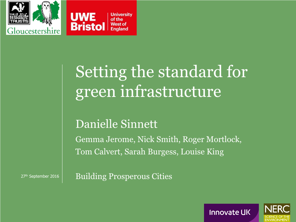 Setting the Standard for Green Infrastructure