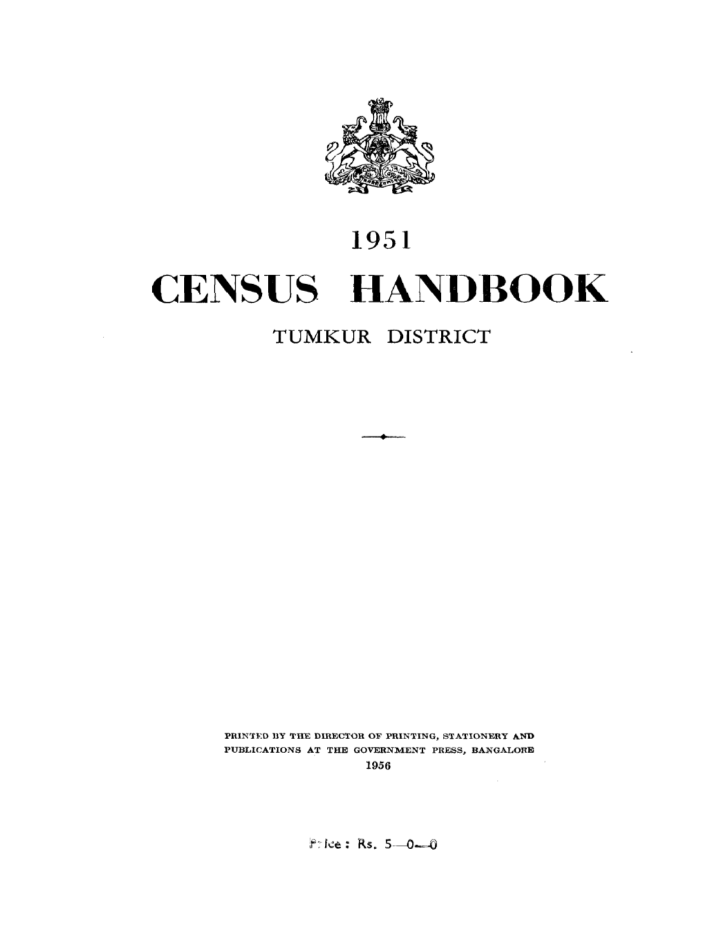 Census Handbook, Tumkur