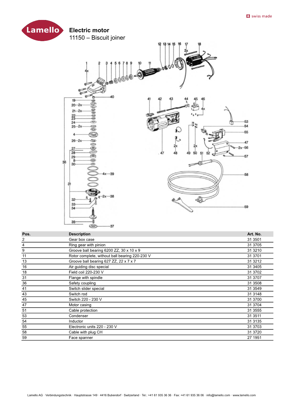 Electric Motor 11150 – Biscuit Joiner