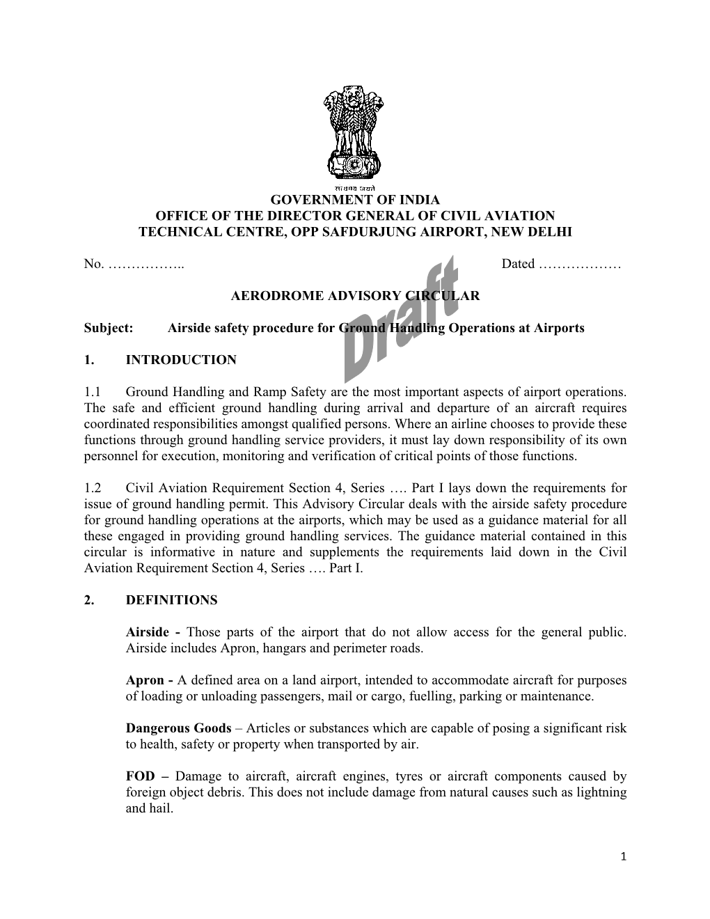 Draft Circular on Procedures for Ground Handling.Pdf