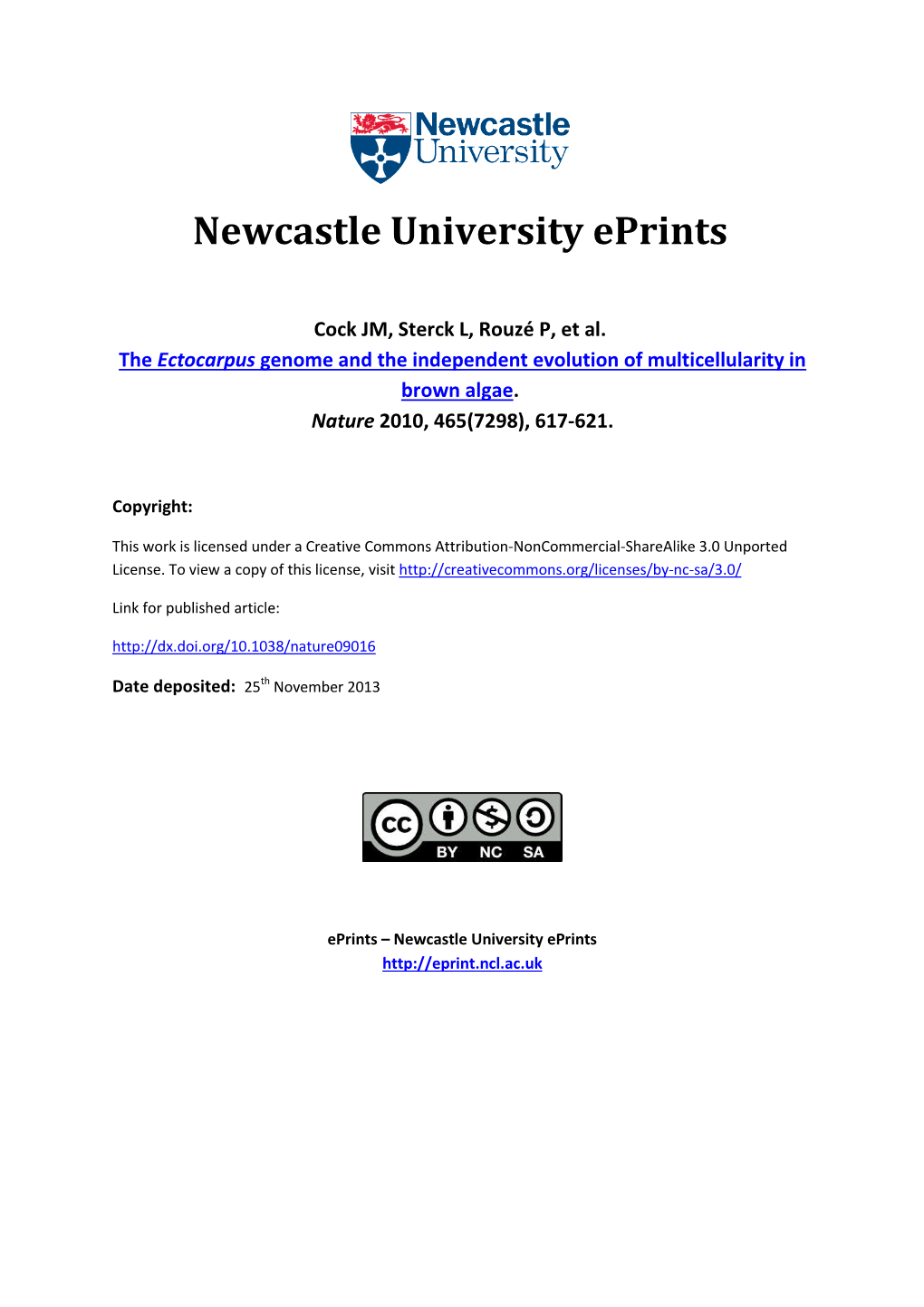 The Ectocarpus Genome and the Independent Evolution of Multicellularity in Brown Algae