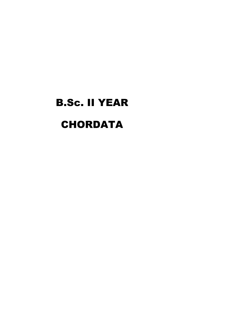 B.Sc. II YEAR CHORDATA