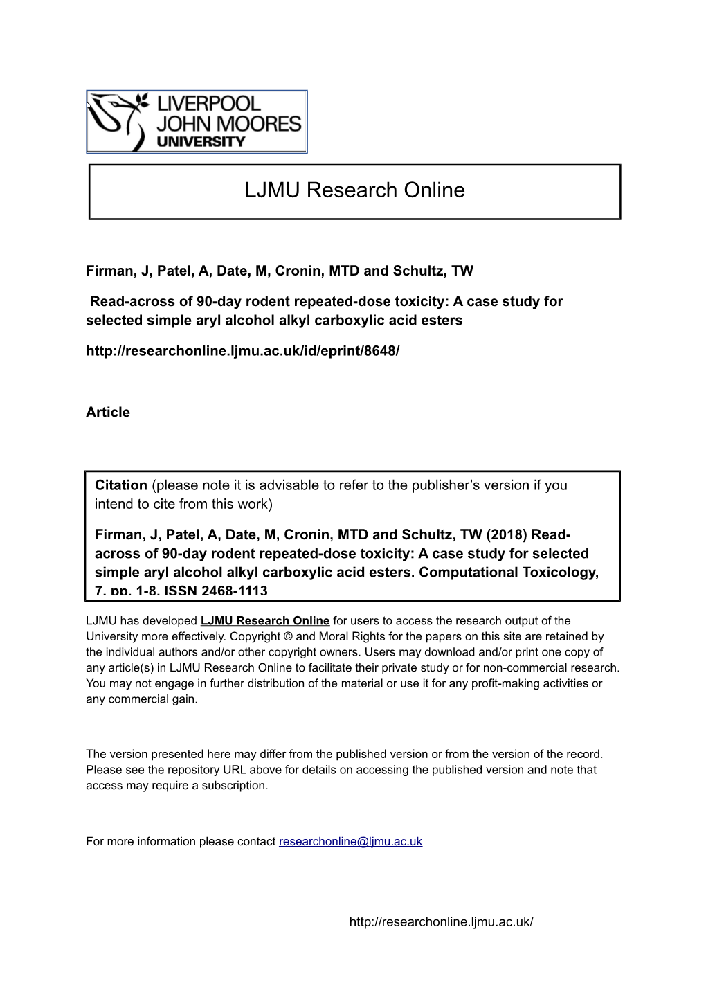 Read-Across of 90-Day Rodent Repeated-Dose Toxicity a Case Study