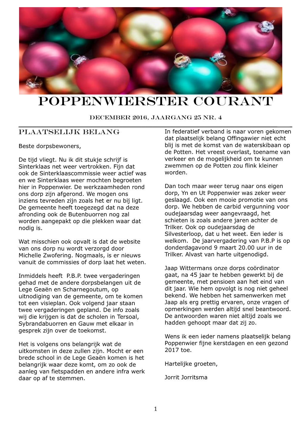 Poppenwierster Courant 2016 Editie 4