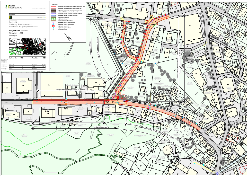 Projektierte Strasse Situation 1