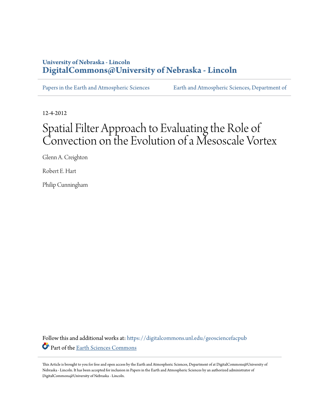 Spatial Filter Approach to Evaluating the Role of Convection on the Evolution of a Mesoscale Vortex Glenn A