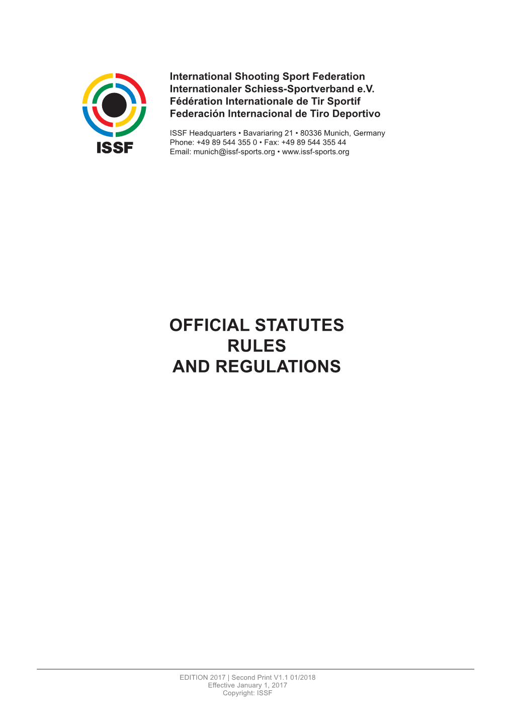 Official Statutes Rules and Regulations