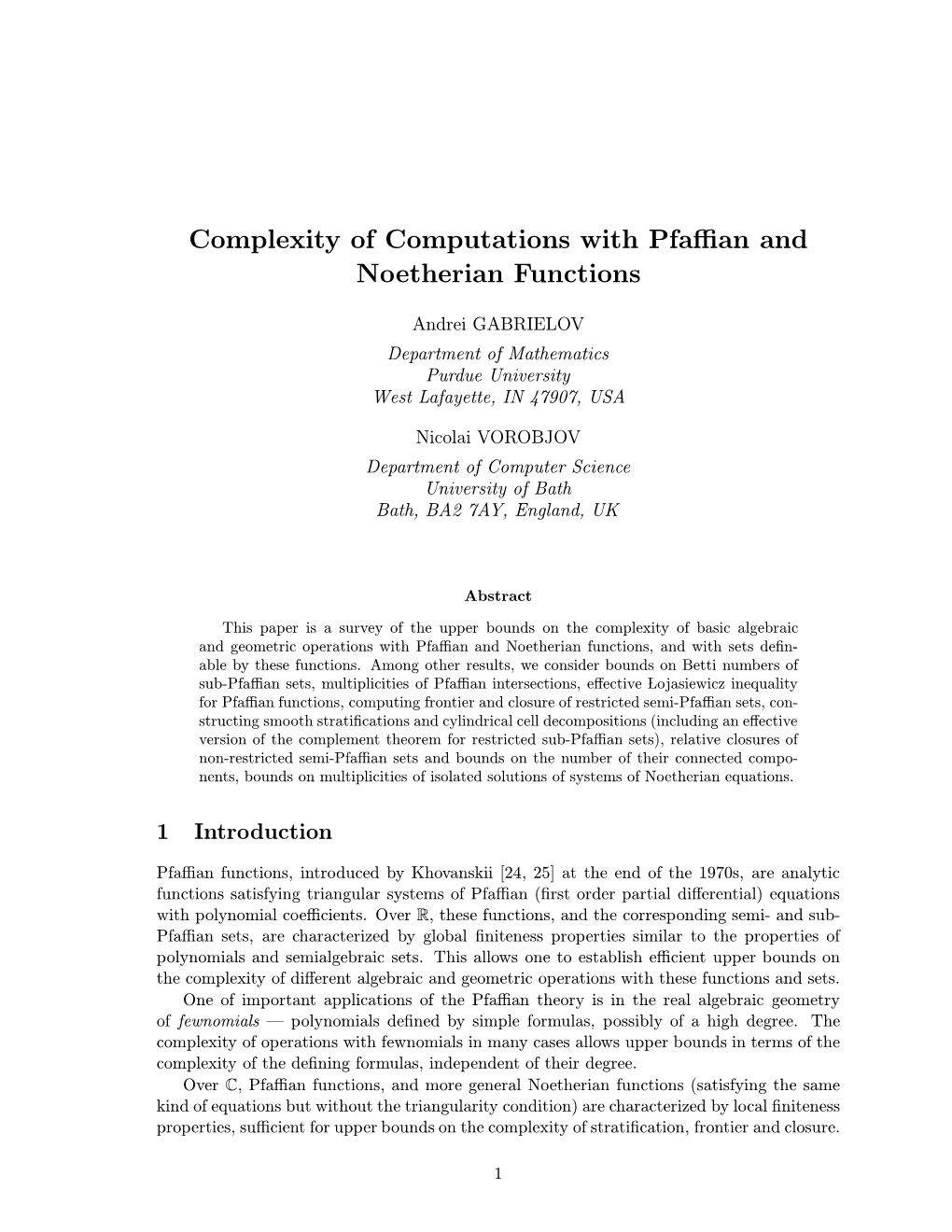 Complexity of Computations with Pfaffian and Noetherian Functions