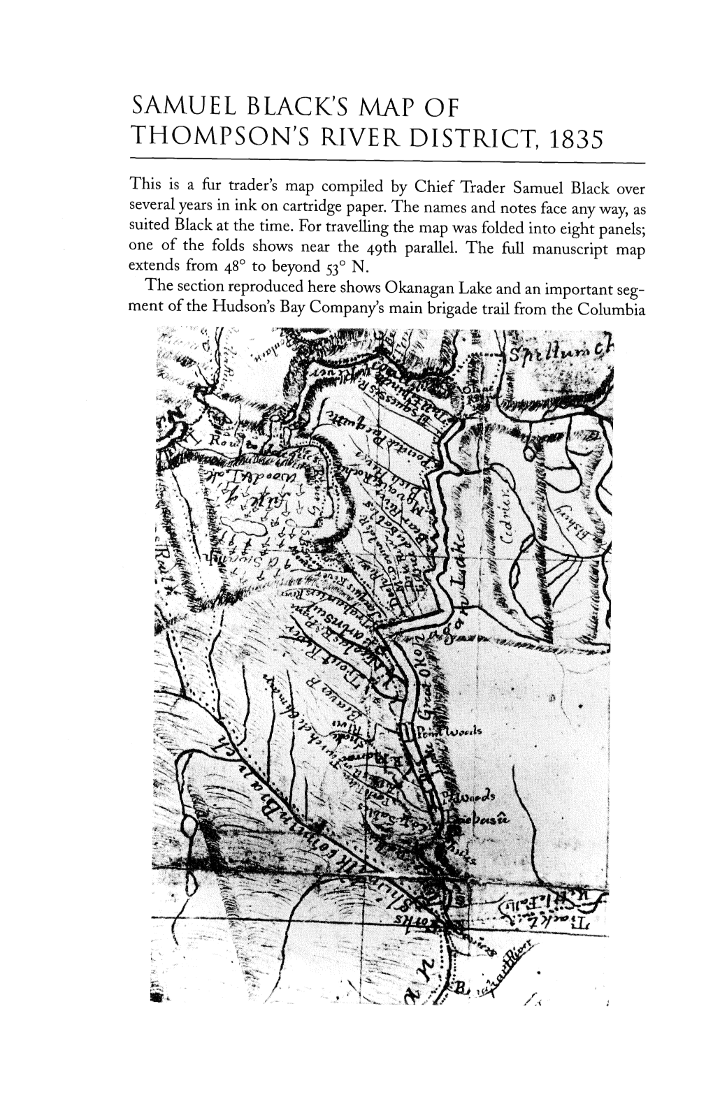 Samuel Black's Map of Thompson's River District, 1835