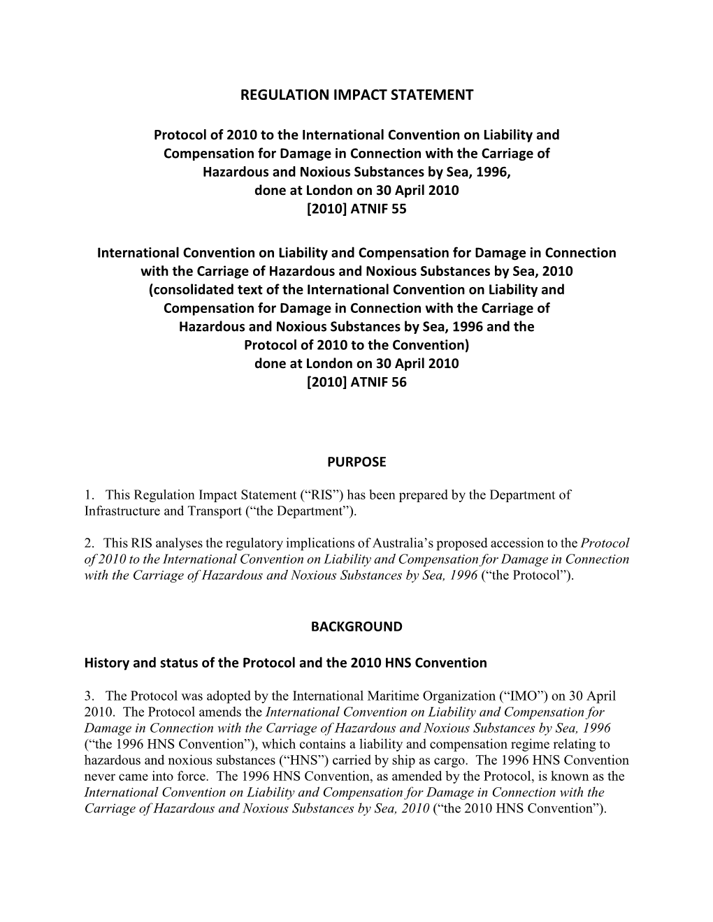 Protocol of 2010 to the International Convention on Liability