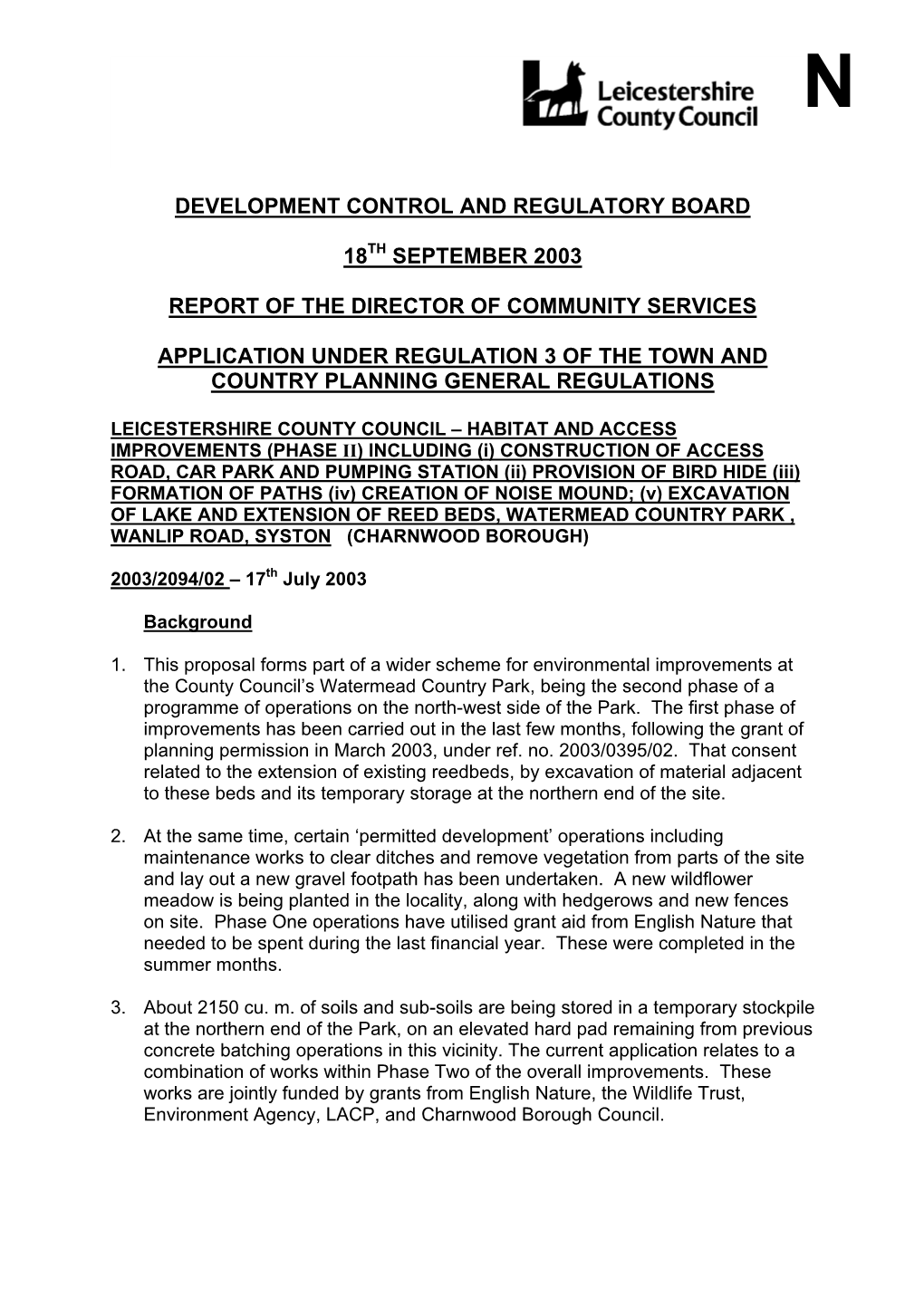 Development Control and Regulatory Board 18Th