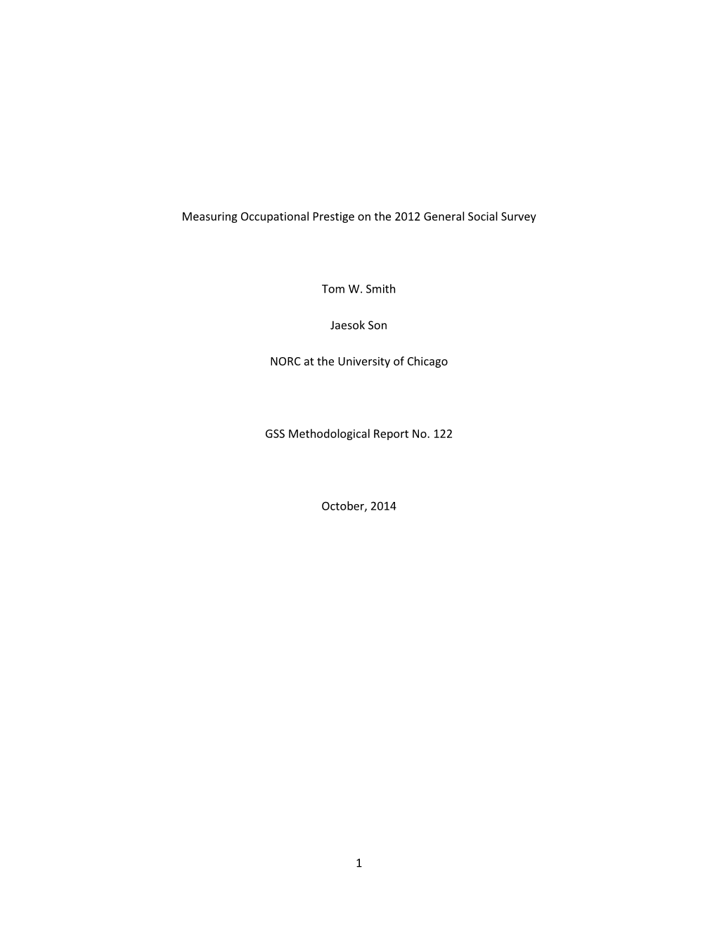 Measuring Occupational Prestige on the 2012 General Social Survey