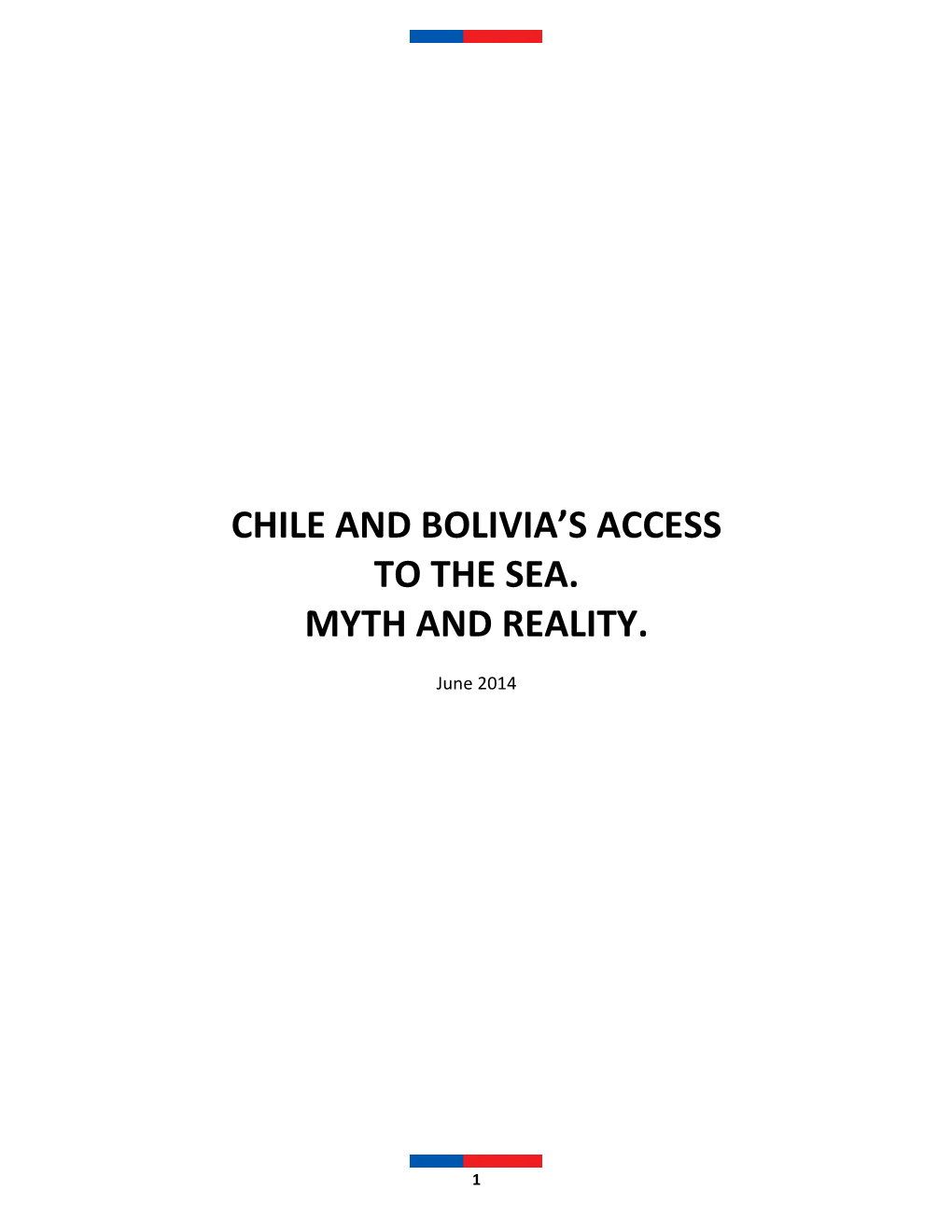 Chile and Bolivia's Access to the Sea. Myth and Reality