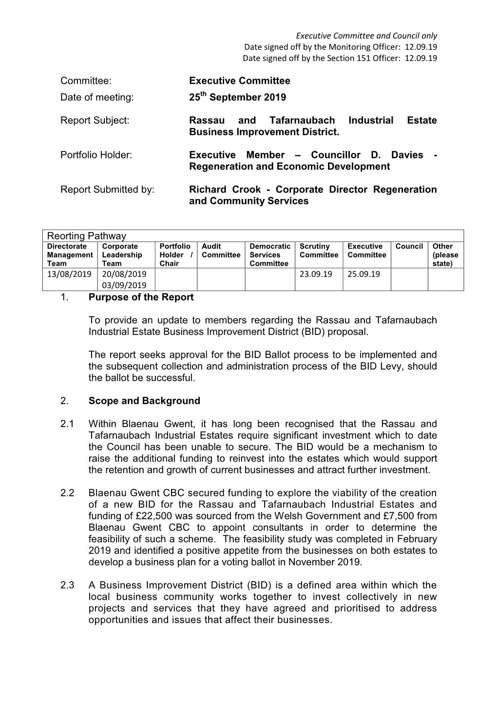 Rassau and Tafarnaubach Industrial Estate Business Improvement District