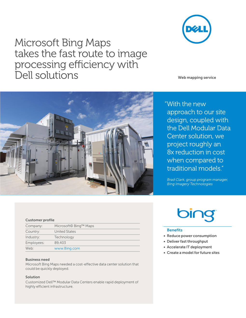 Microsoft Bing Maps Takes the Fast Route to Image Processing Efficiency with Dell Solutions Web Mapping Service