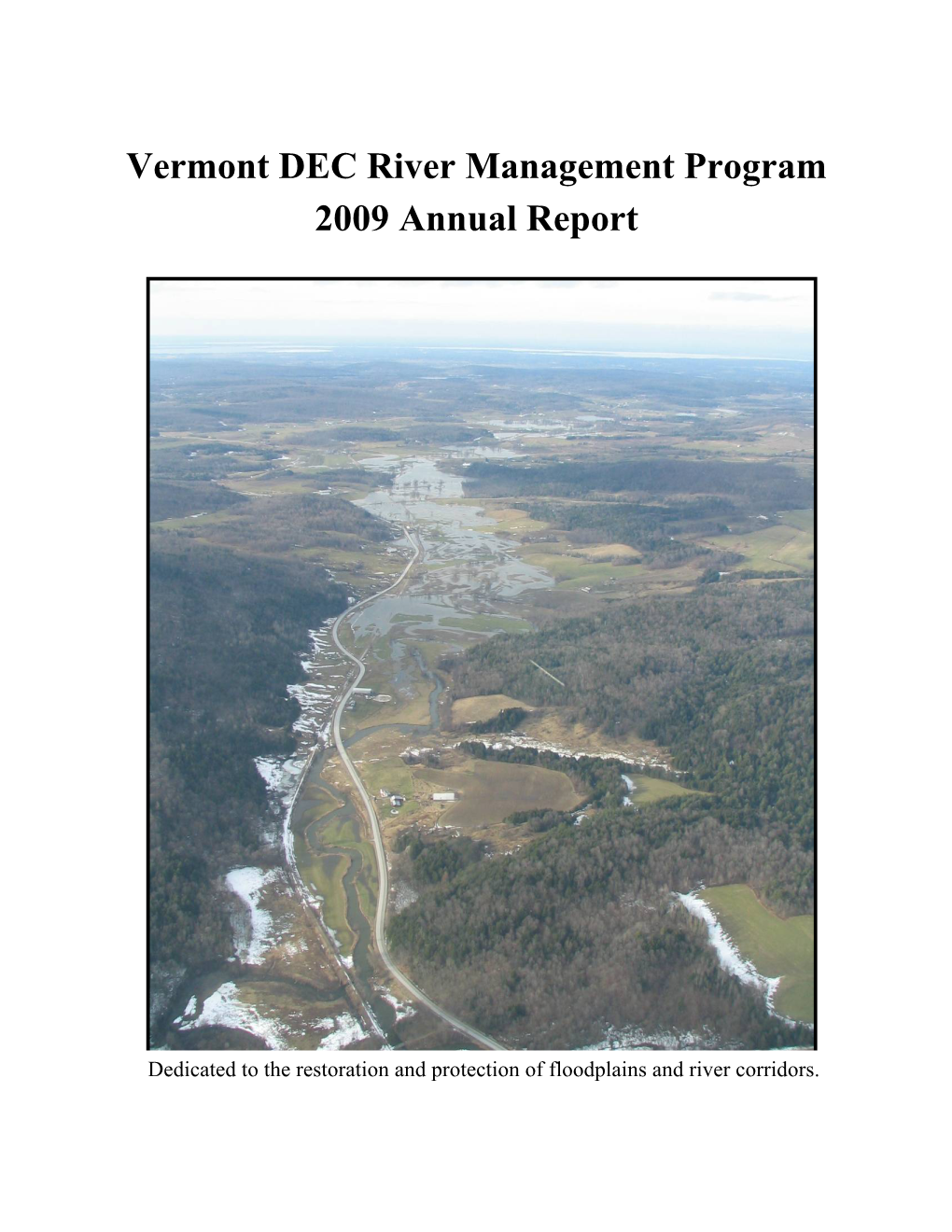 Vermont DEC River Management Program 2009 Annual Report