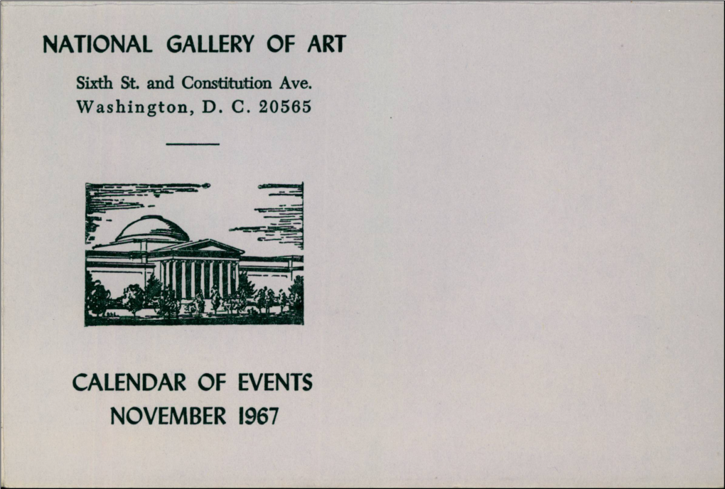 National Gallery of Art Calendar of Events