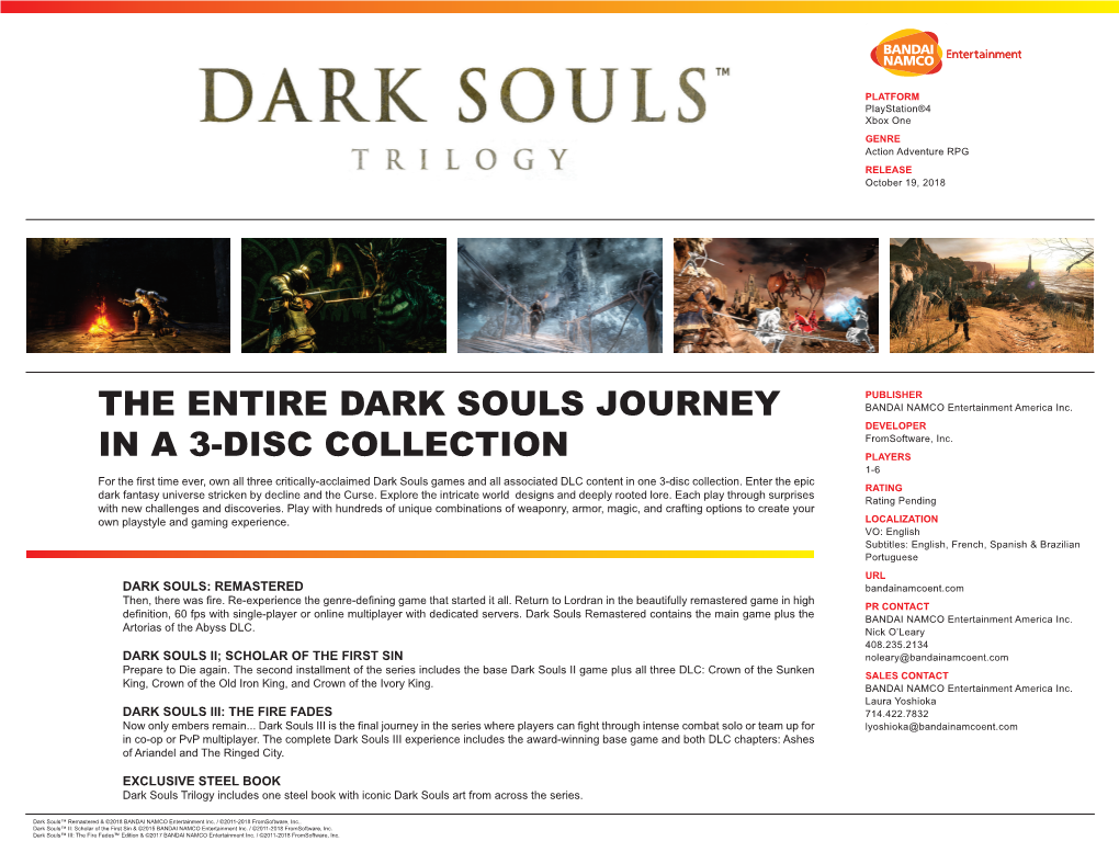 The Entire Dark Souls Journey in a 3-Disc Collection