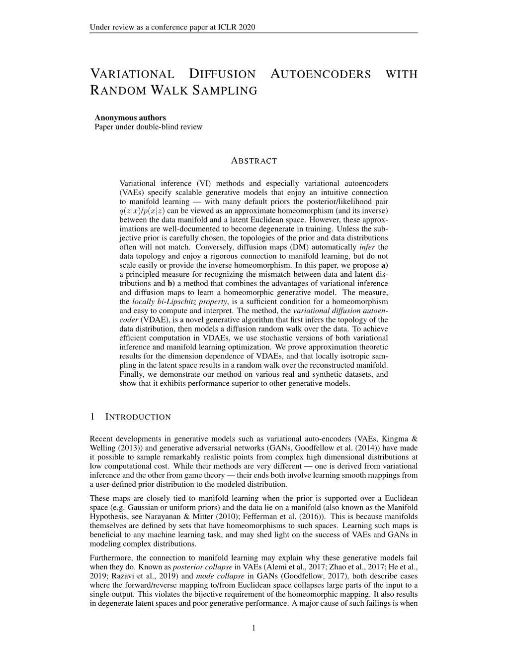 Variational Diffusion Autoencoders with Random