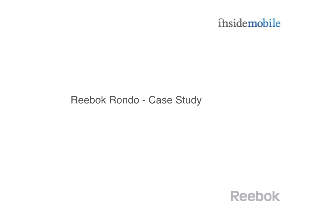 Reebok Rondo - Case Study Background