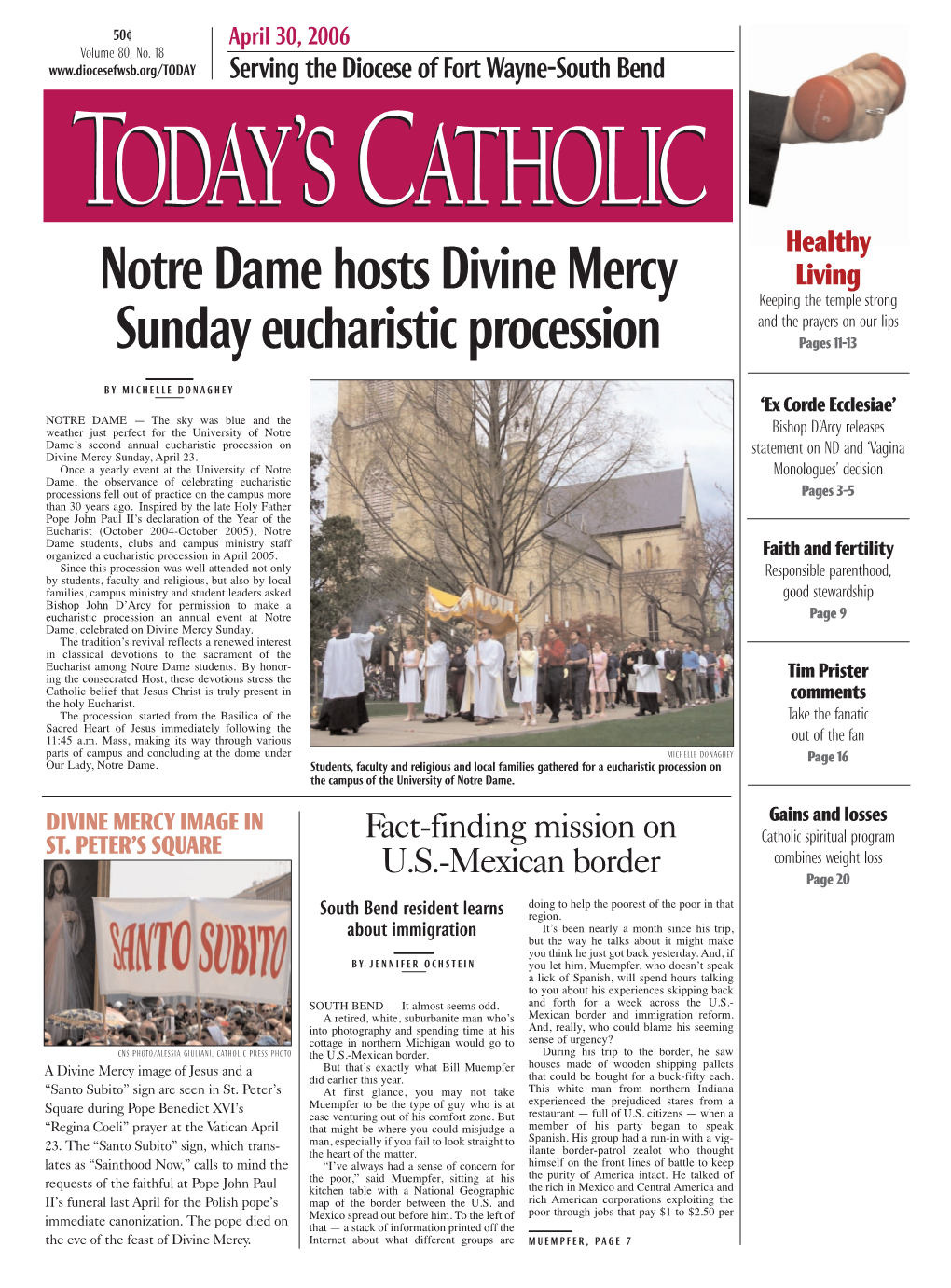 Notre Dame Hosts Divine Mercy Sunday Eucharistic Procession