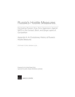 Appendix A: an Evolutionary History of Russia's Hostile Measures