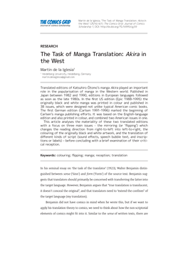 The Task of Manga Translation