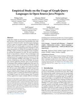 Empirical Study on the Usage of Graph Query Languages in Open Source Java Projects