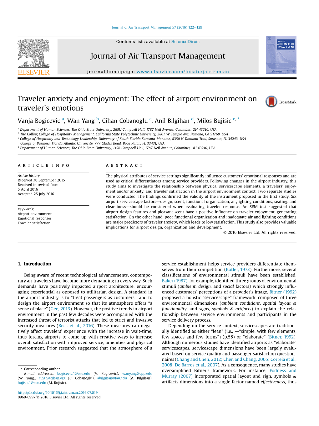 The Effect of Airport Environment on Traveler's Emotions