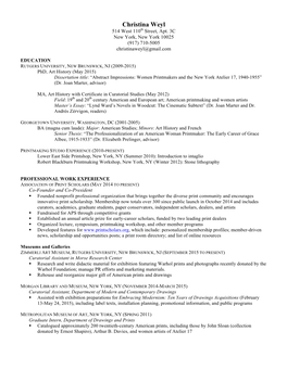 Christina Weyl CV