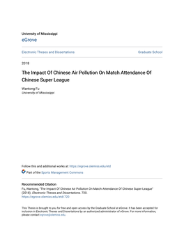 The Impact of Chinese Air Pollution on Match Attendance of Chinese Super League