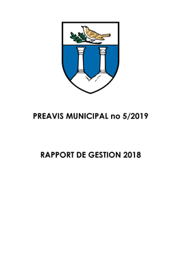 PREAVIS MUNICIPAL No 5/2019 RAPPORT DE GESTION 2018