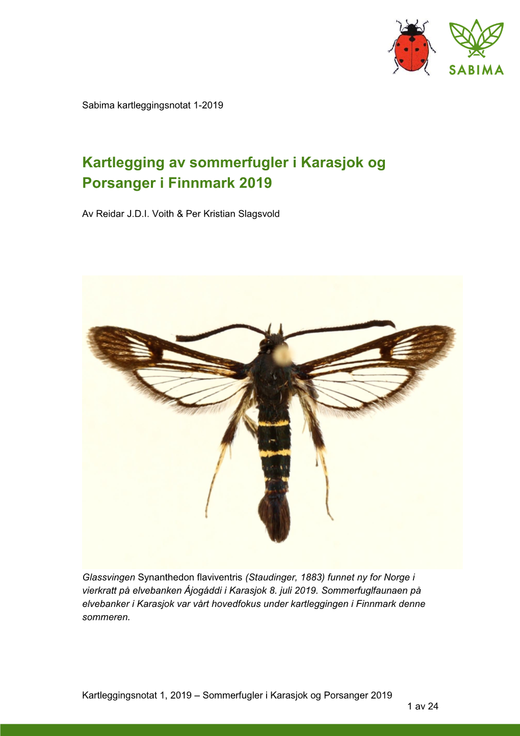 Kartlegging Av Sommerfugler I Karasjok Og Porsanger I Finnmark 2019