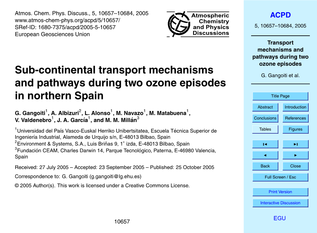 Transport Mechanisms and Pathways During Two Ozone Episodes