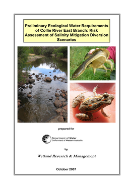 Preliminary Ecological Water Requirements of Collie River East Branch: Risk Assessment of Salinity Mitigation Diversion Scenarios