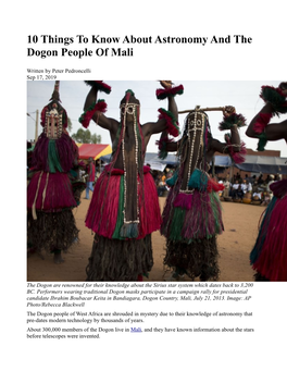 10 Things to Know About Astronomy and the Dogon People of Mali