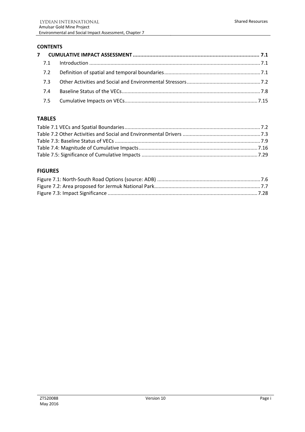 Cumulative Impact Assessment