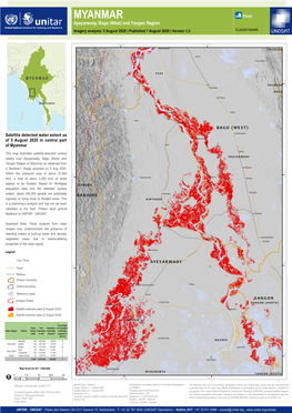 MYANMAR A? Flood Ayeyarwady, Bago (West) and Yangon Region Imagery Analysis: 5 August 2020 | Published 7 August 2020 | Version 1.0 FL20200730MMR