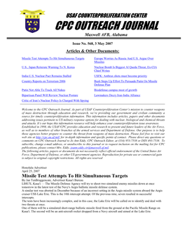 USAF Counterproliferation Center CPC Outreach Journal #568