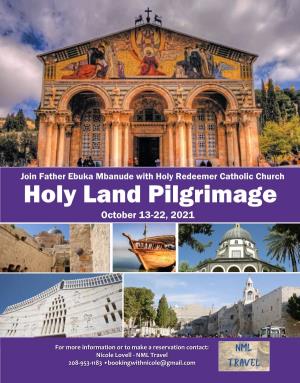 October 2021 Holy Land Pilgrimage