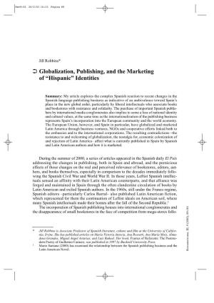 Globalization, Publishing, and the Marketing of “Hispanic” Identities