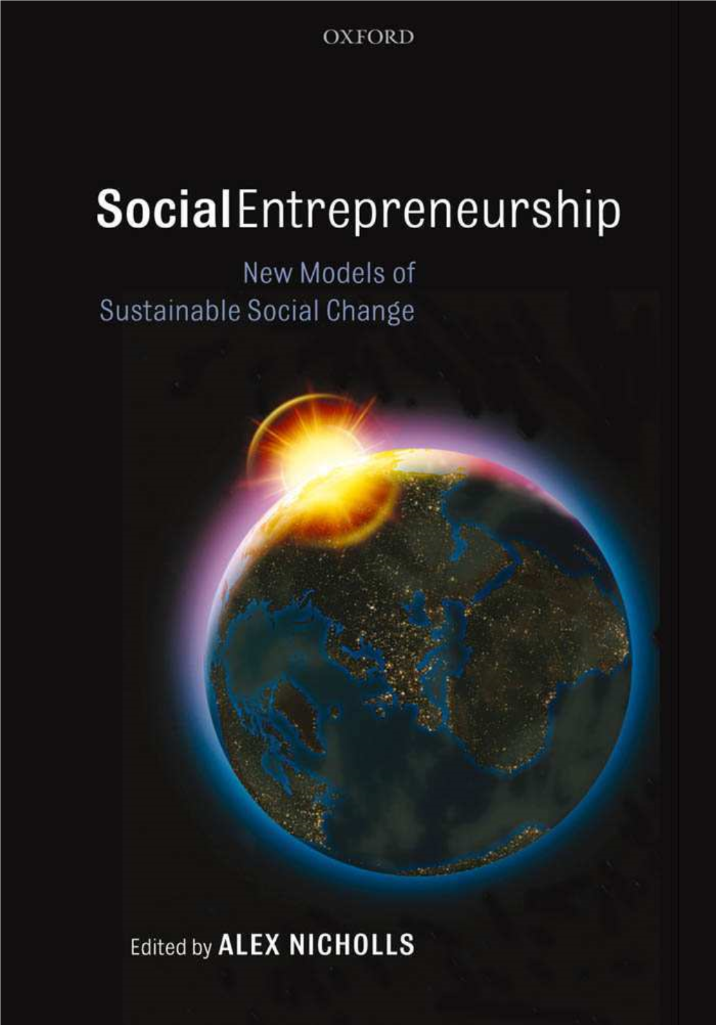 ENTREPRENEURSHIP Social Entrepreneurship New Models Of