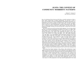 Susto: the Context of Community Morbidity Patterns