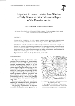 Lagoonal to Normal Maril1e Late Silurian Early Devonian Ostracode Assemblages of the Eurasian Arctic