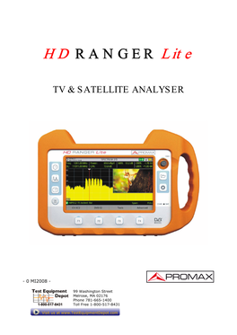 User Manual for HD RANGER Lite (Field Strength Meter)