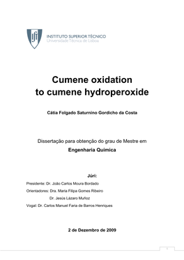 Cumene Oxidation to Cumene Hydroperoxide