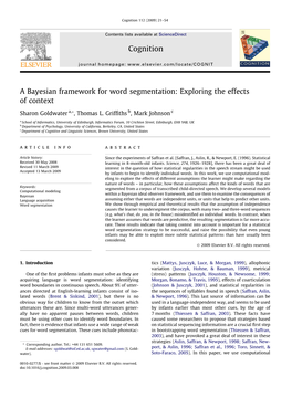 A Bayesian Framework for Word Segmentation: Exploring the Effects of Context