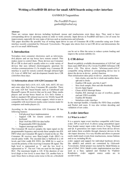 Writing a Freebsd IR Driver for Small ARM Boards Using Evdev Interface