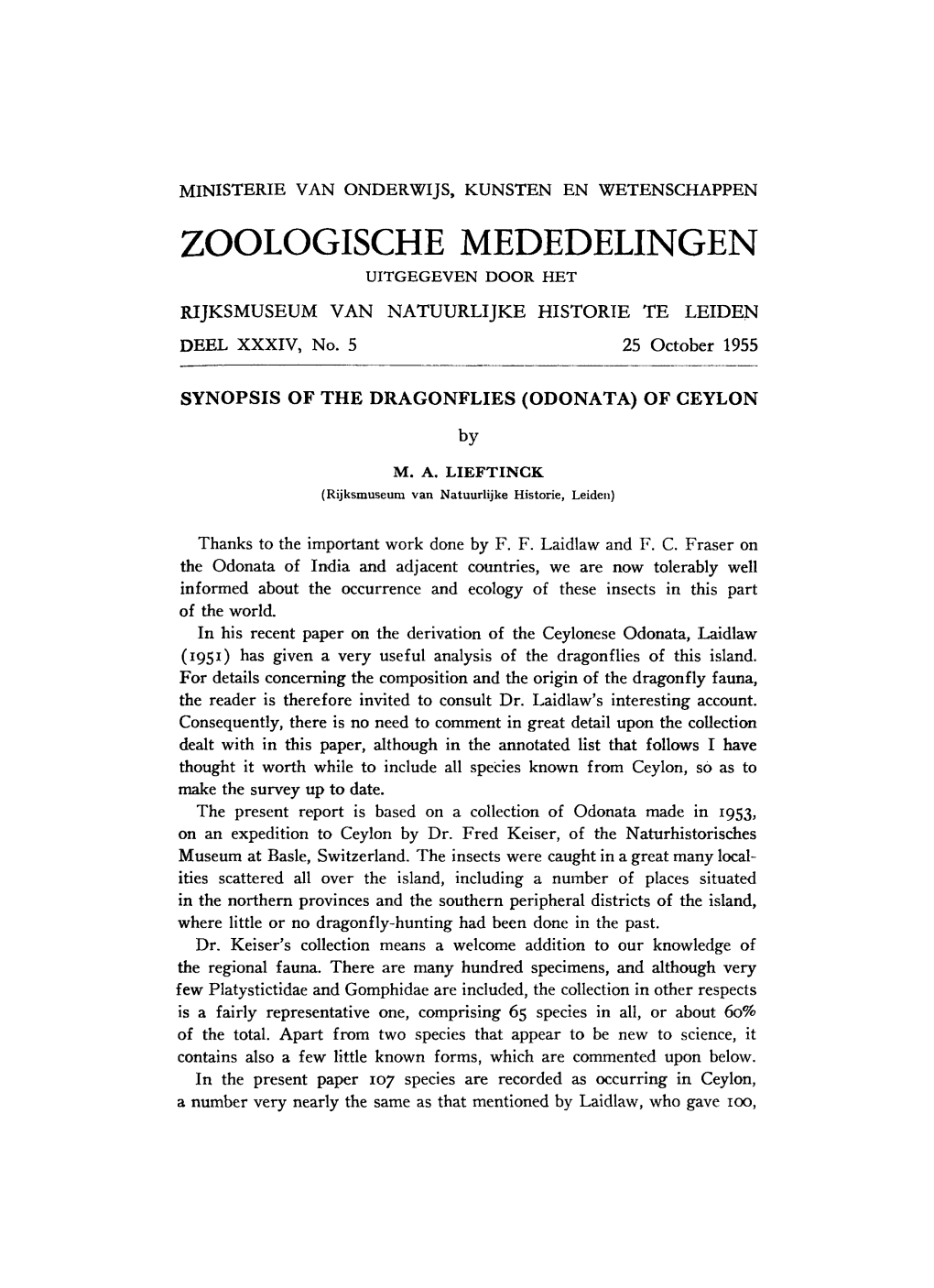 Zoologische Mededelingen