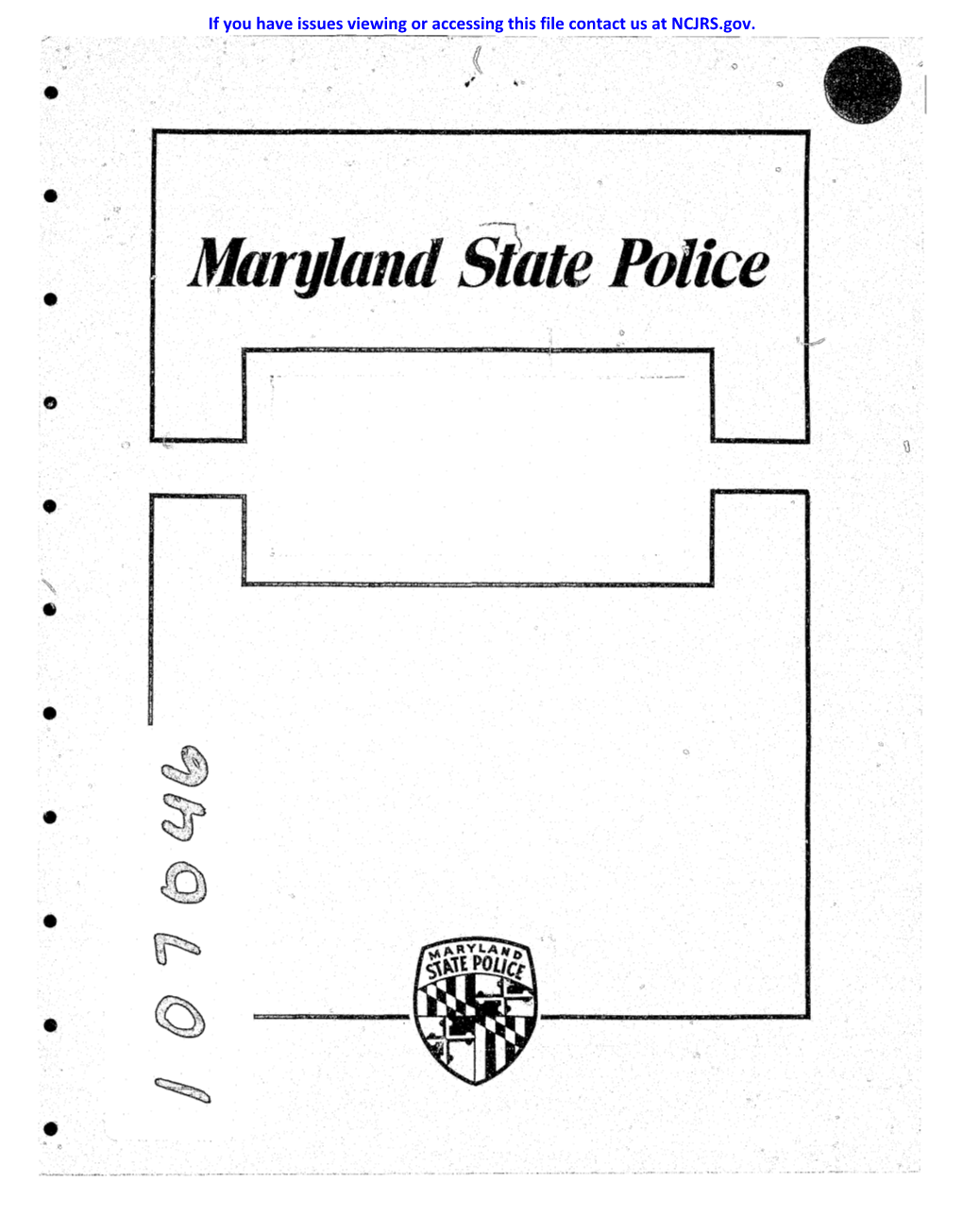 Maryland Slate Police • \, V :' "